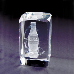 bloc de verre gravé coca cola