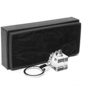 porte cle promotionnel cube en verre