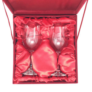 coffret de deux verres à vin promotionnel pour gravure