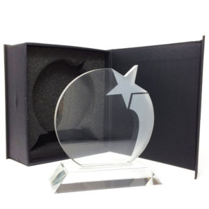 Trophée rond avec étoile en verre