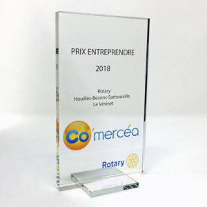 Trophée classique 15x9cm en verre de qualité optique