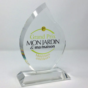 Trophée personnalisé en forme de flamme