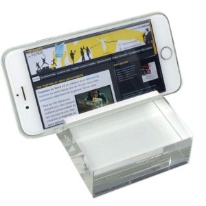 support en verre personnalisable pour téléphone